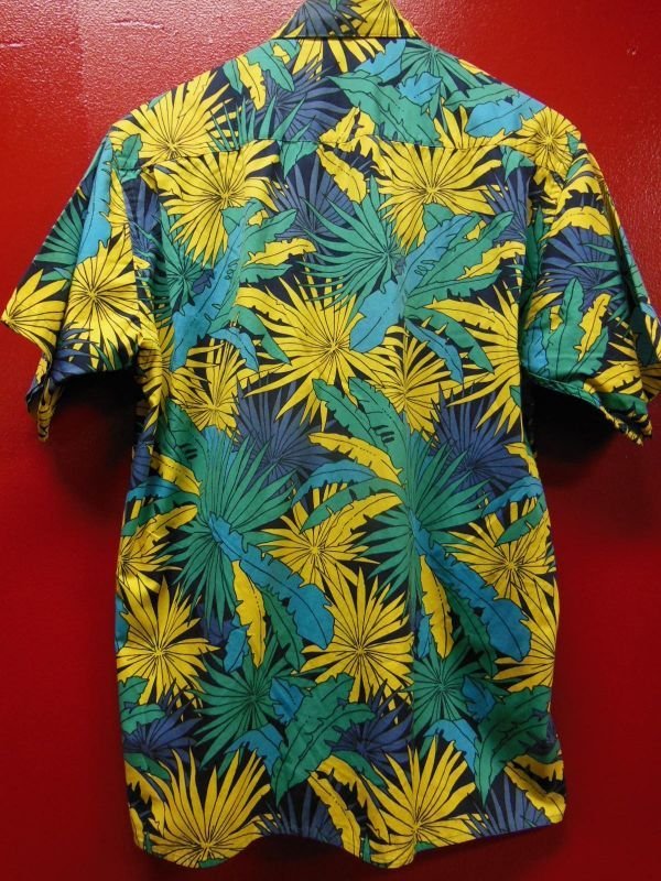 画像5: 90S US古着 NAUTICA 香港製 アロハシャツプリントコットンシャツ/SZ/M
