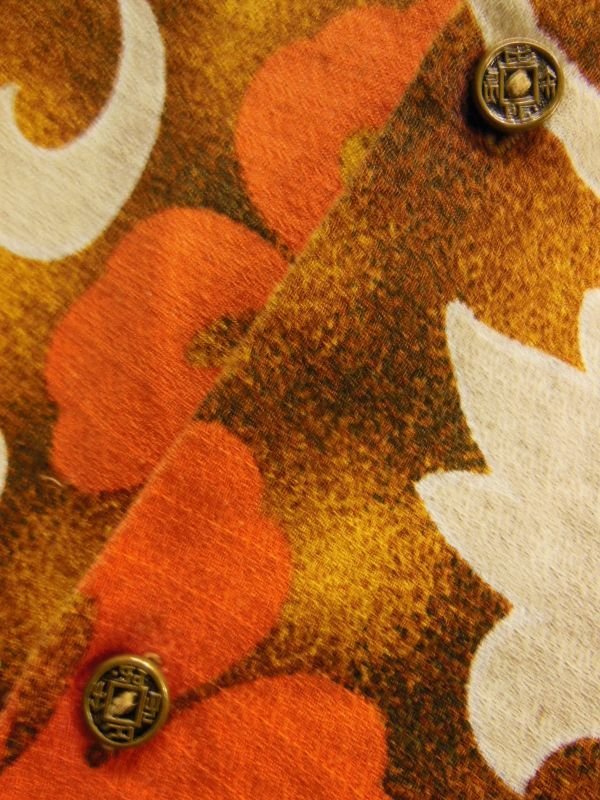 画像7: 50S60S 米国ハワイ製 ビンテージ ROYAL HAWAIIANバーククロス コットン ハワイアン アロハシャツ/M US古着