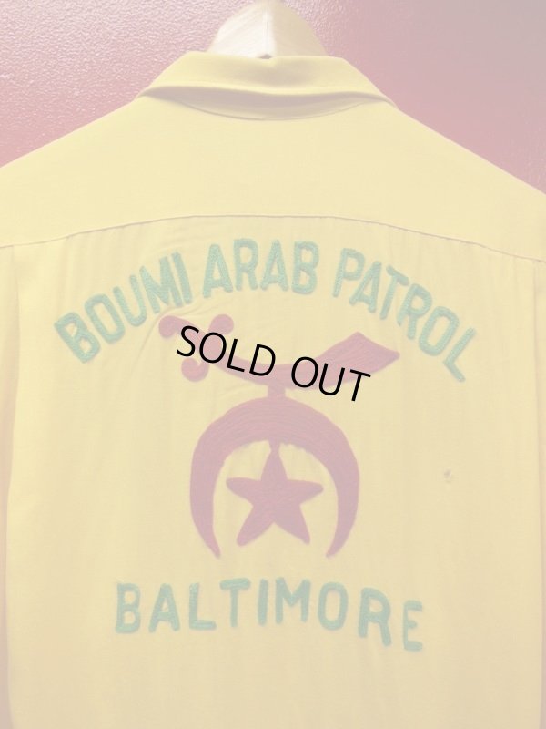 画像6: 1950'S〜 DUNHILL SHRINER EMBROIDERED RAYON BOWLING SHIRT SZ/L 