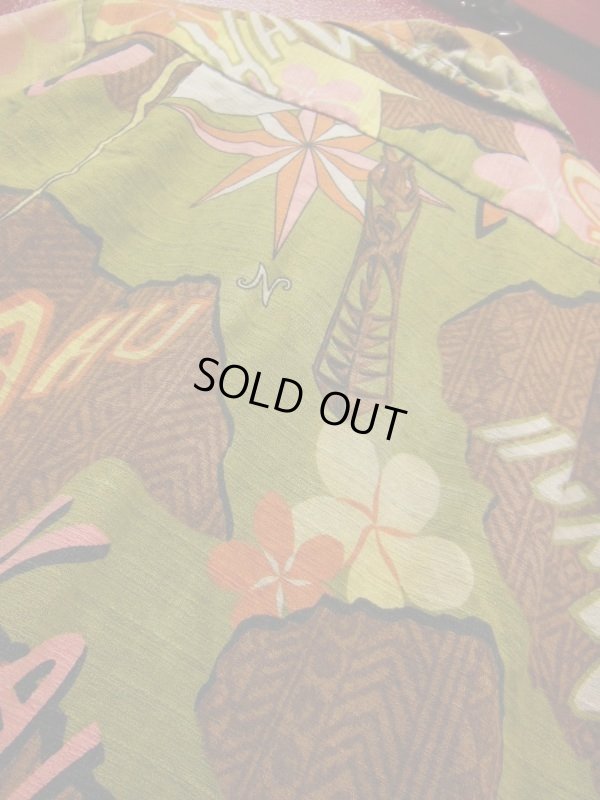 画像9: 60S 米国ハワイ製 ビンテージ LEHUA コットン ポップアート ハワイアン アロハシャツ/Sサイズ US古着