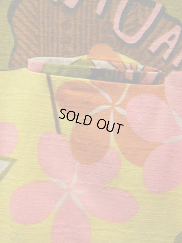 画像7: 60S 米国ハワイ製 ビンテージ LEHUA コットン ポップアート ハワイアン アロハシャツ/Sサイズ US古着