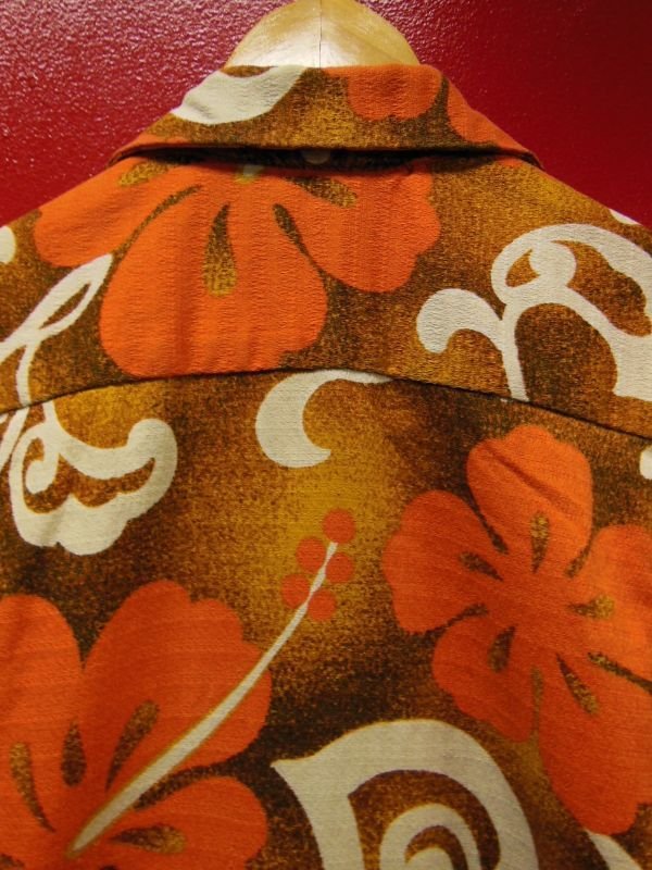 画像4: 50S60S 米国ハワイ製 ビンテージ ROYAL HAWAIIANバーククロス コットン ハワイアン アロハシャツ/M US古着