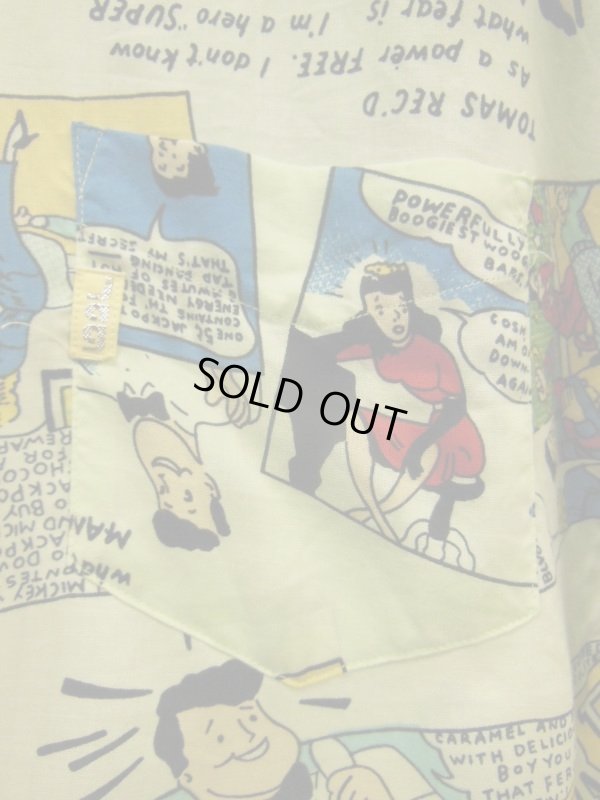 画像6: 70S 80S US古着 Jag　30S40S50Sコミックポップアート総柄プリントシャツ/Sサイズ 