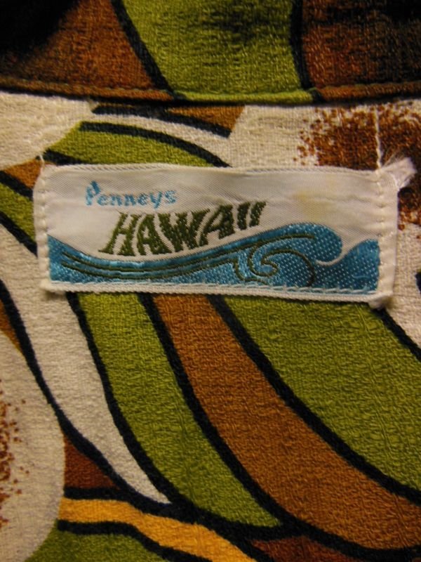 画像3: 60S 米国製 ビンテージ PENNEYS HAWAII コットン ハワイアン アロハシャツ/Mサイズ US古着