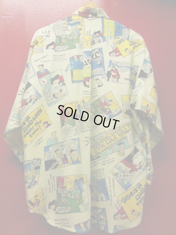 画像4: 70S 80S US古着 Jag　30S40S50Sコミックポップアート総柄プリントシャツ/Sサイズ 