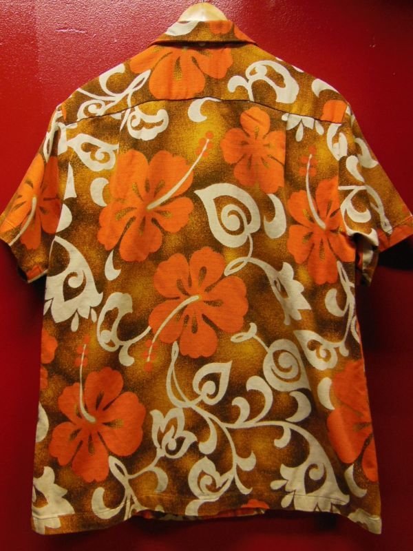 画像5: 50S60S 米国ハワイ製 ビンテージ ROYAL HAWAIIANバーククロス コットン ハワイアン アロハシャツ/M US古着