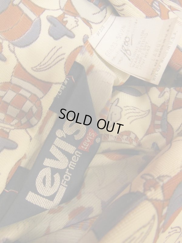 画像7: 70S ビンテージ US古着 LEVI'S リーバイス ポリシャツ カウボーイ後姿総柄プリント/Lサイズ 