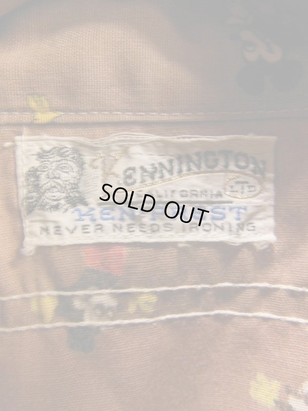 画像4: 60S70S ビンテージ US古着 KENNINGTON ミッキー総柄プリント シャツ/Mサイズ 