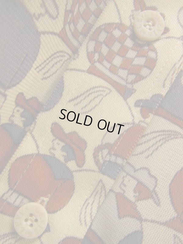 画像3: 70S ビンテージ US古着 LEVI'S リーバイス ポリシャツ カウボーイ後姿総柄プリント/Lサイズ 