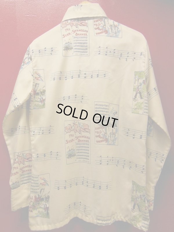 画像6: 70S ビンテージ US古着 LEVI'S リーバイス ポリシャツ 米国国家楽譜/ポストカードプリント/Mサイズ 