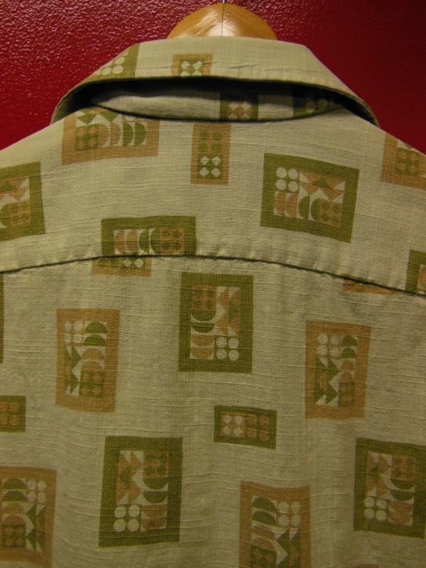 画像4: 1960'S COUNTRY CLUB AUSTRALIAN ABSTRUCT PRINTED COTTON SHIRT SZ/L