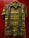 1950'S JANTZEN ABSTRUCT PRINTED BLACK COTTON HAWAIIAN SHIRT SZ/M