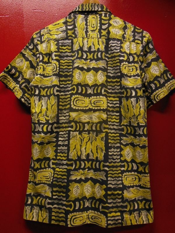 画像5: 1950'S JANTZEN ABSTRUCT PRINTED BLACK COTTON HAWAIIAN SHIRT SZ/M