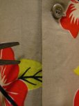 画像11: 〜1950'S ART VOGUE HIBUSCUS PRINTED RIGHT GRAY RAYON HAWAIIAN SHIRT SZ/M