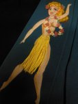 画像8: 1950'S HAWAIIAN HULA GIRL PIN UP TIE/青緑/ハンドペイント ピンナップ ネクタイ/5