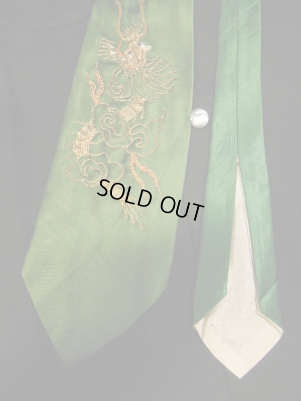 画像7: 1950'S DRAGON EMBROIDERED JAPANESE SOUVENIR RAYON TIE/龍刺繍日本製ネクタイ