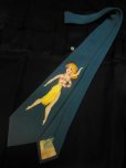 画像5: 1950'S HAWAIIAN HULA GIRL PIN UP TIE/青緑/ハンドペイント ピンナップ ネクタイ/5