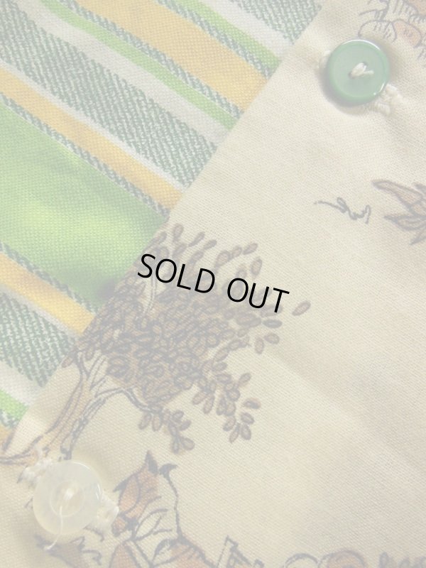 画像7: 60S 米国製 ビンテージ ポップアート クレイジーパターン ハワイアン アロハシャツ/Lサイズ US古着