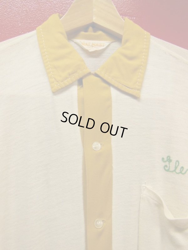 画像4: 1960'S NAT NAST EMBROIDERED TWO TONE RAYON BOWLING SHIRT SZ/M 