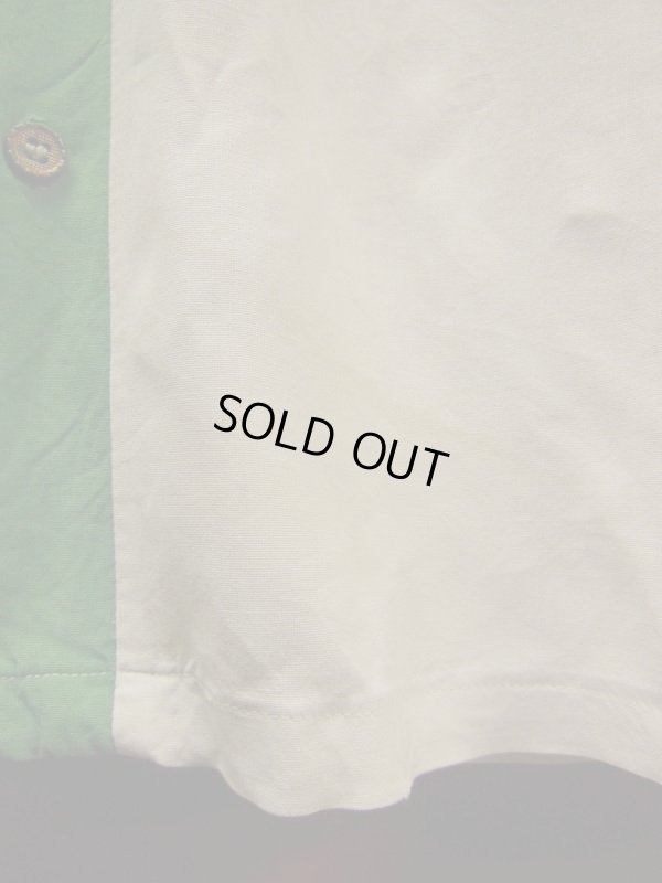 画像10: 1950'S BOLORINO EMBROIDERED TWO TONE RAYON BOWLING SHIRT SZ/M 