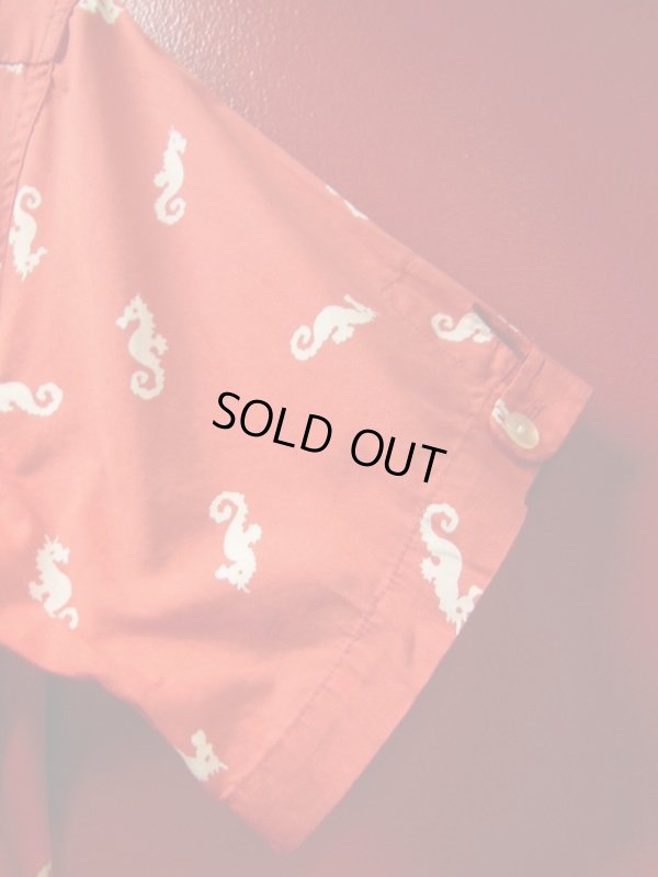 画像9: 1950'S McGREGOR SEAHORSE PRINTED COTTON CABANA SHIRT SZ/M