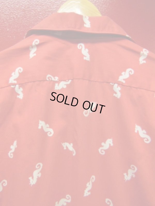画像4: 1950'S McGREGOR SEAHORSE PRINTED COTTON CABANA SHIRT SZ/M