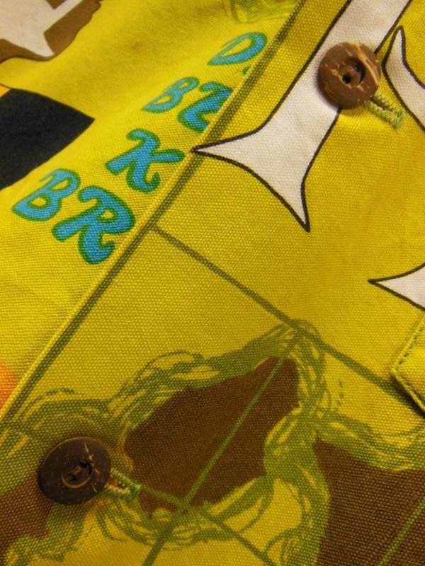 画像6: 60S70S 米国ハワイ製 ビンテージ HAWAIIAN HOLIDAY PRIMO ビールポップアートプリント アロハシャツ/Sサイズ