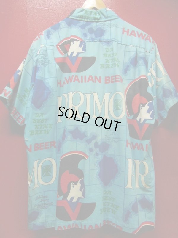 画像6: 60S70S 米国ハワイ製 ビンテージ HAWAIIAN HOLIDAY PRIMO ビールポップアートプリント アロハシャツ/Lサイズ