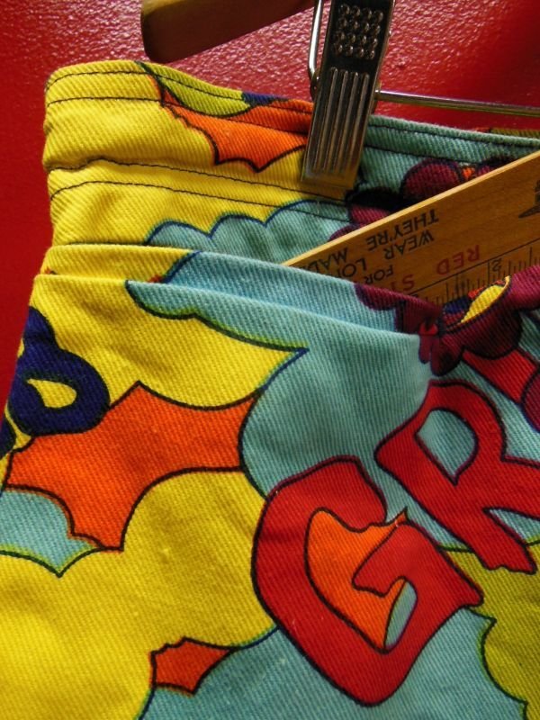 画像5: 1970'S GRUBB BY ROBERT BRUCE LOVE & PIECE POP ART PRINT SHORTS/W38米国製