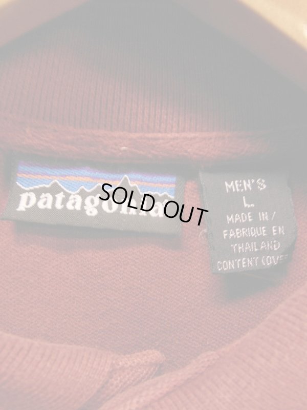 画像3: 90S オールドビンテージPATAGONIA パタゴニア半袖ポロシャツ/バーガンディー/L