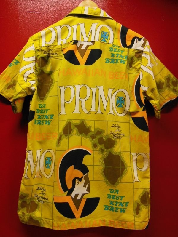 画像5: 60S70S 米国ハワイ製 ビンテージ HAWAIIAN HOLIDAY PRIMO ビールポップアートプリント アロハシャツ/Sサイズ