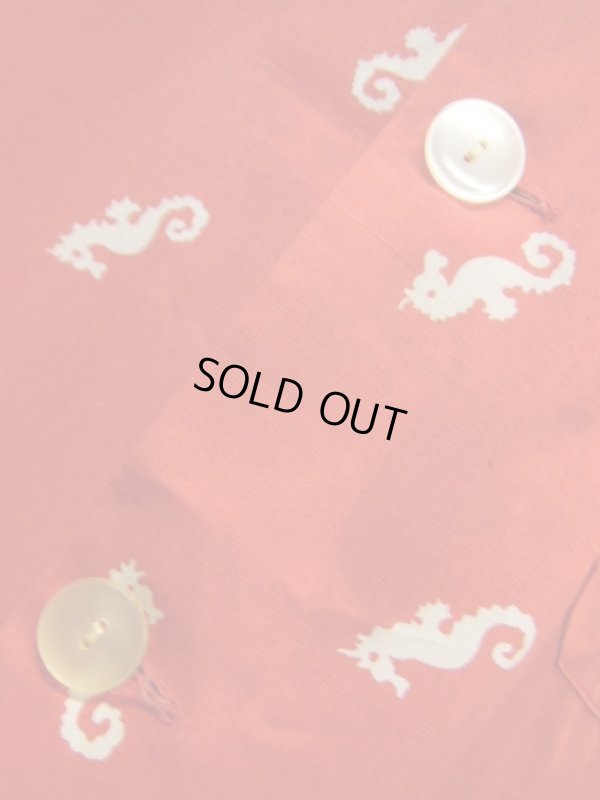 画像8: 1950'S McGREGOR SEAHORSE PRINTED COTTON CABANA SHIRT SZ/M