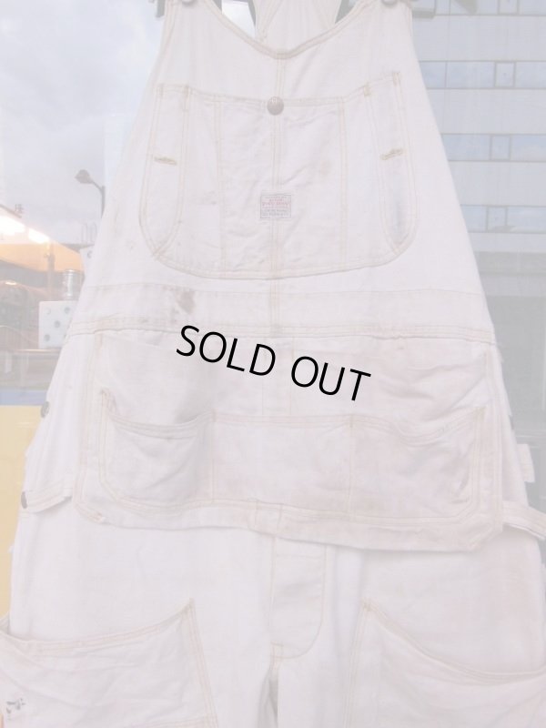 画像4: 1940'S USED SUPER PAY DAY UNBREACHED CANVAS OVERALLS Ｗ/TOOL APRON 44X30
