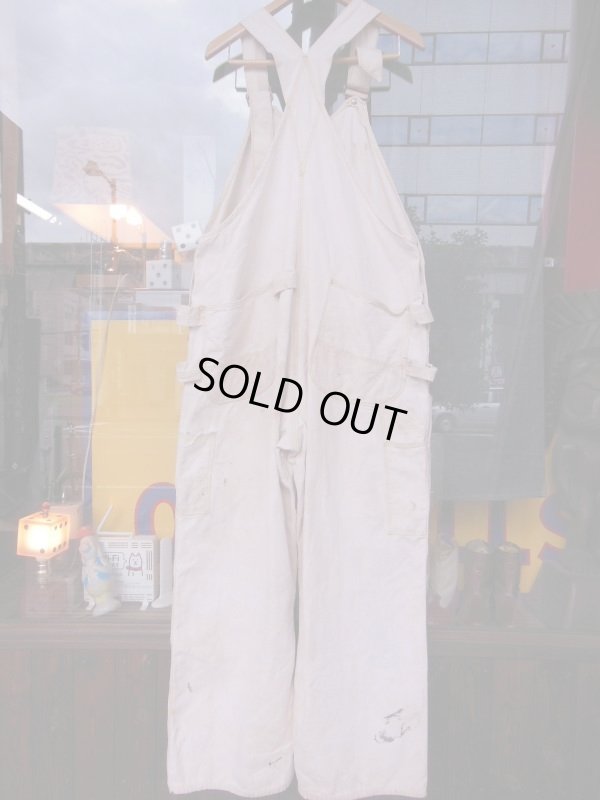 画像8: 1940'S USED SUPER PAY DAY UNBREACHED CANVAS OVERALLS Ｗ/TOOL APRON 44X30