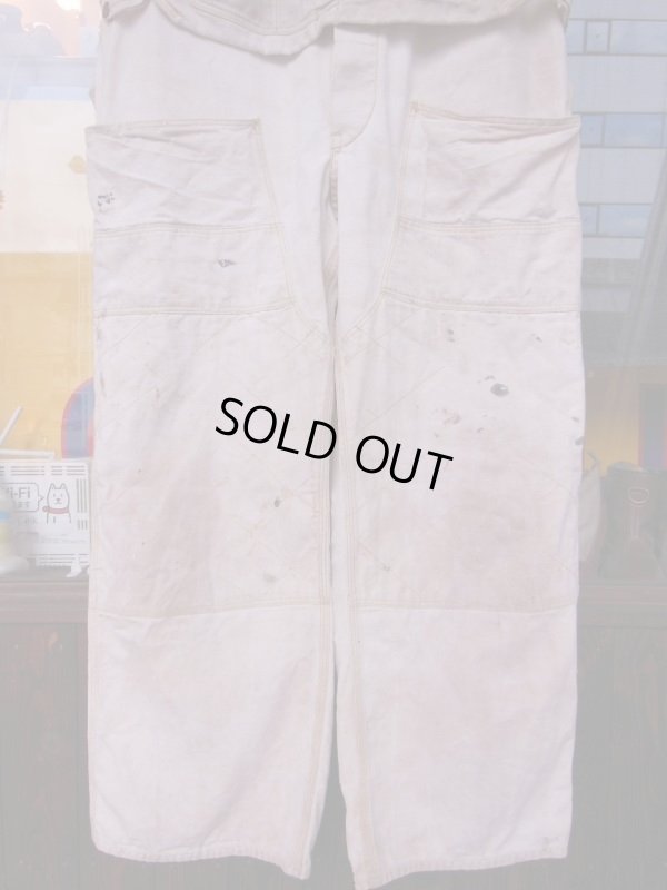 画像5: 1940'S USED SUPER PAY DAY UNBREACHED CANVAS OVERALLS Ｗ/TOOL APRON 44X30