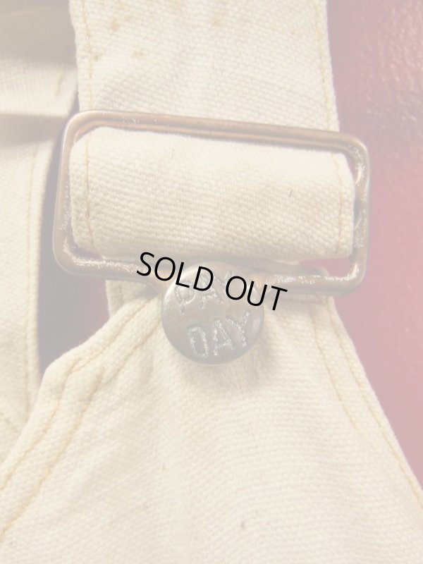 画像15: 1940'S USED SUPER PAY DAY UNBREACHED CANVAS OVERALLS Ｗ/TOOL APRON 44X30