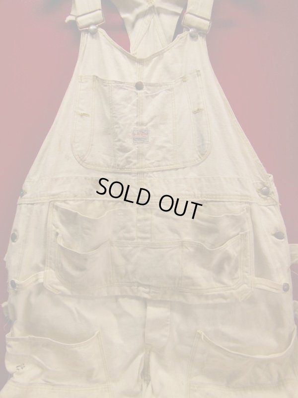 画像11: 1940'S USED SUPER PAY DAY UNBREACHED CANVAS OVERALLS Ｗ/TOOL APRON 44X30