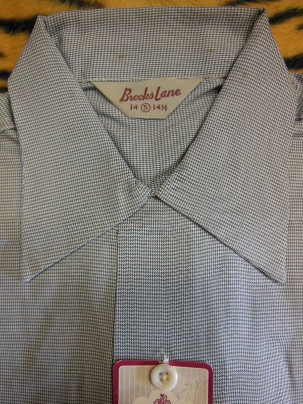 画像3: 1950'S DEADSTOCK BROOKS LANE HOUNDSTOOTH ACETATE SHIRT SZ/MEDIUM