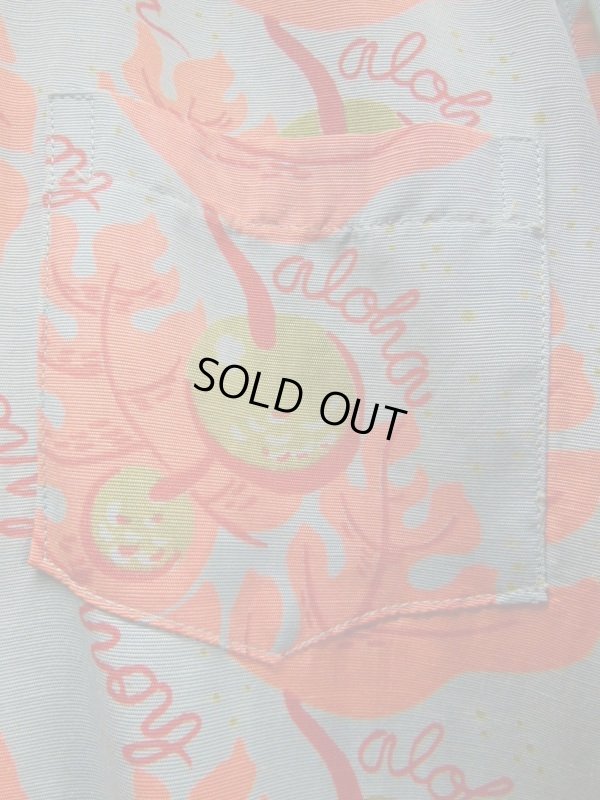 画像9: 1940'S〜 SURFRIDERS SPORTWEAR TROPICALFRUITS BORDER PRINTED HAWAIIAN SHIRT