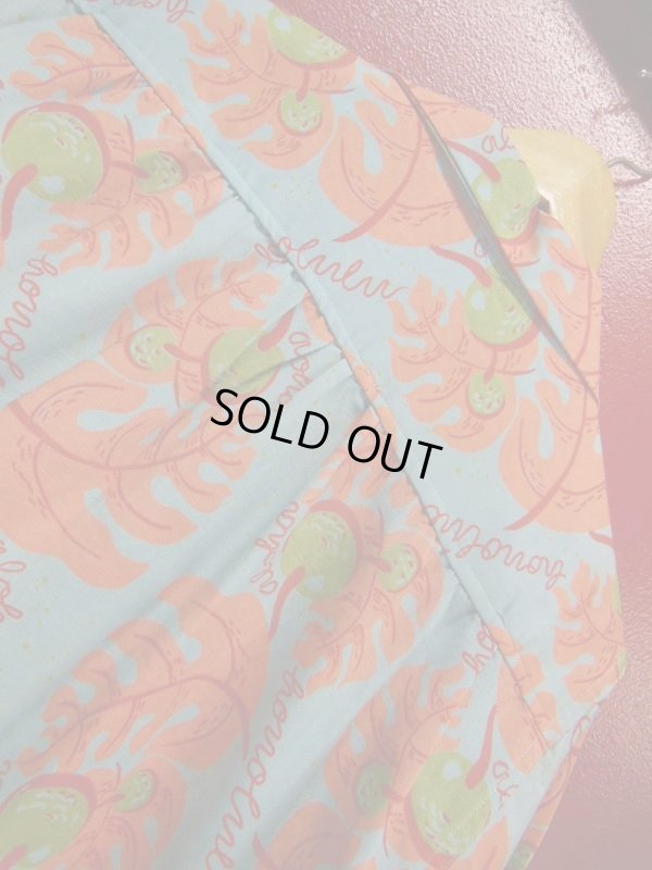 画像16: 1940'S〜 SURFRIDERS SPORTWEAR TROPICALFRUITS BORDER PRINTED HAWAIIAN SHIRT