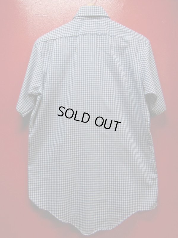 画像5: 70S80S ビンテージ BRONCO 青X白ギンガムチェック パーマネントプレス シャツ/M US古着