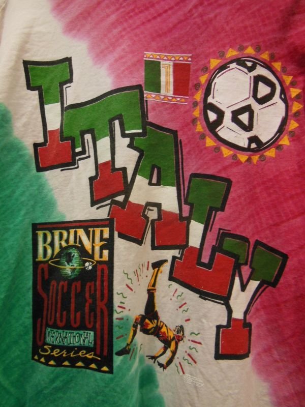 画像8: 90S US古着 ビンテージ BRINE サッカー イタリア タイダイTシャツ 大きめXXLサイズ