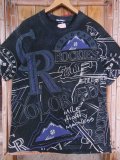 90S US古着 ビンテージ MLB コロラドロッキーズ 総柄プリント Tシャツ 大きめXLサイズ