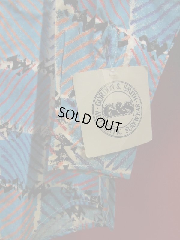 画像9: 80S デッドストック ビンテージ GORDON&SMITH プリント BD シャツ(1)/Mサイズ/オールドスケート サーフ 