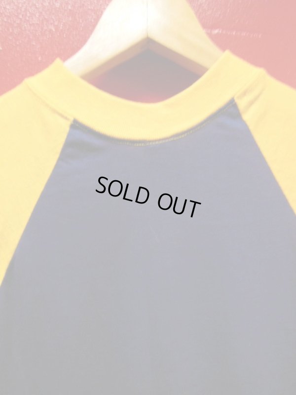 画像5: 70S80S デッドストックビンテージNORTLEDAME FIGHTING IRISH 紺X黄ラグランTシャツ/XL