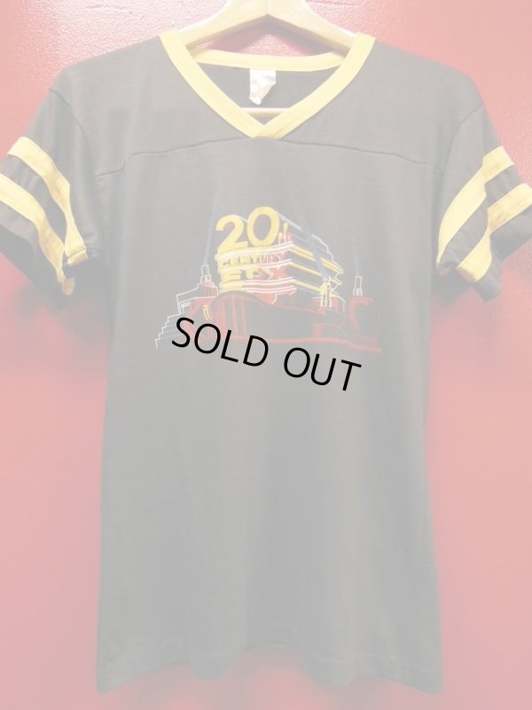 画像1: 70S80S US古着 ビンテージ 20TH CENTURY FOX 20世紀FOX アールデコプリント Tシャツ/S