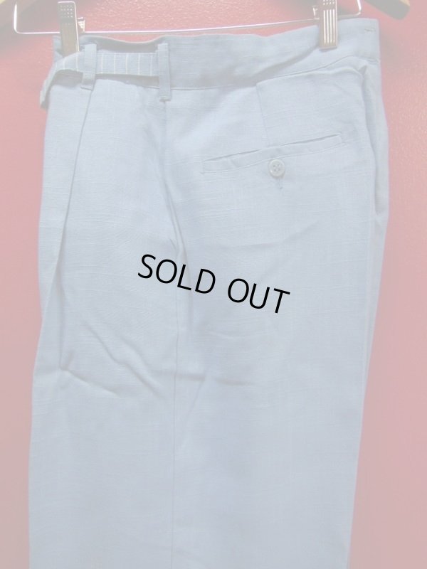 画像4: 1950'S DEADSTOCK WHITE STAG SAX BLUE FLECK WEAVE RAYON LINEN SLACKS W30 X L27