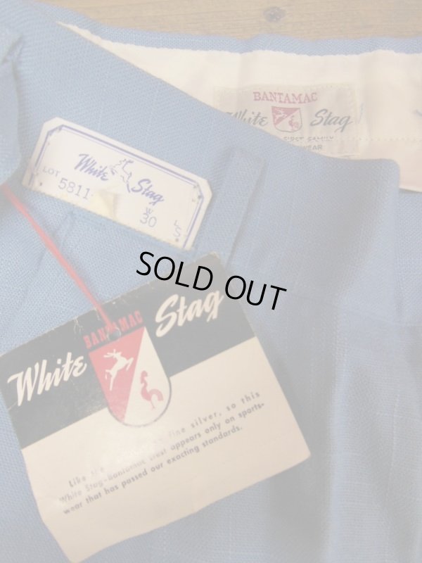 画像8: 1950'S DEADSTOCK WHITE STAG SAX BLUE FLECK WEAVE RAYON LINEN SLACKS W30 X L27