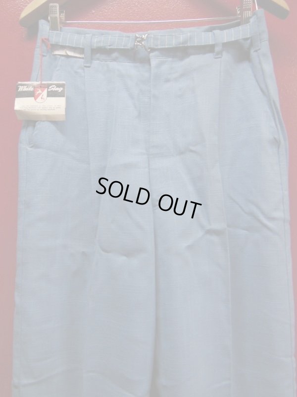 画像5: 1950'S DEADSTOCK WHITE STAG SAX BLUE FLECK WEAVE RAYON LINEN SLACKS W30 X L27