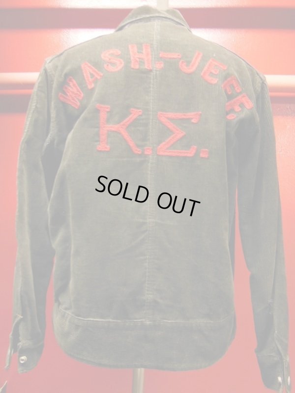 画像11: 1930'S EMBROIDERED BLACK CORDUROY A-1 SPORTS JACKET